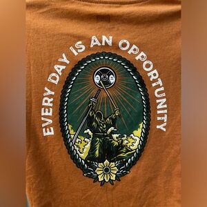 EUC The Lift Box burnt orange “Every day is an opportunity” t-shirt size small